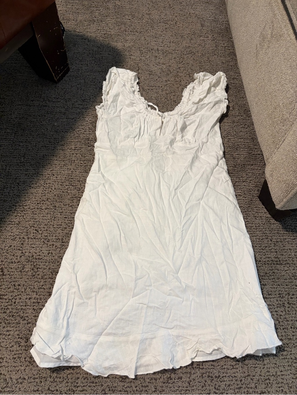 Cotton On White Mini Dress with Ruffle Straps